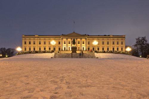 Königliche Schloss in Oslo Langzeitbelichtung