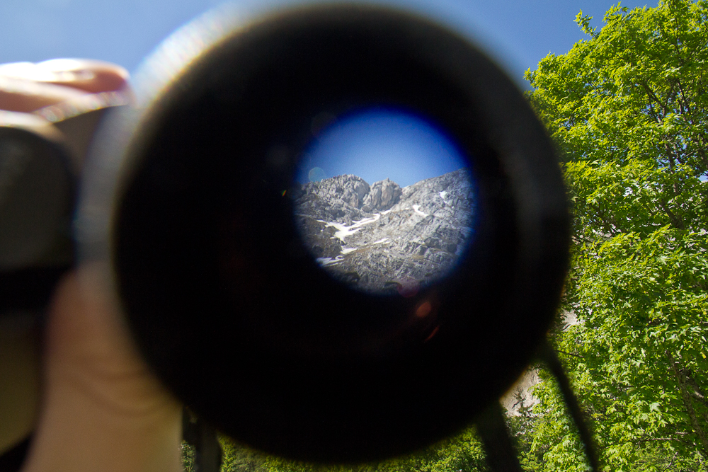Fernglas mit Spiegelreflexkamera Karwendel