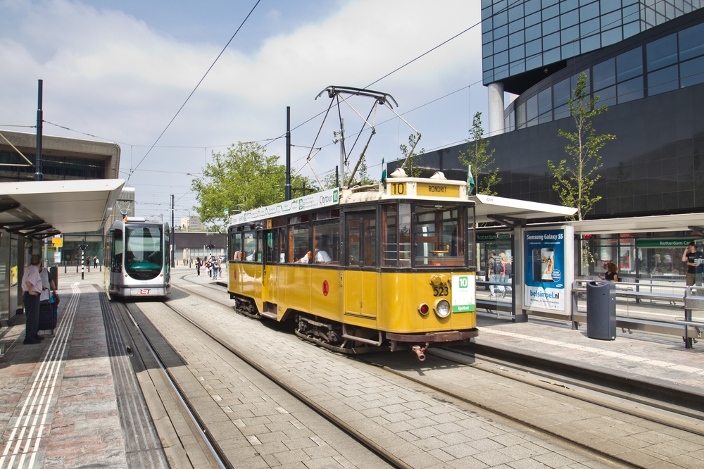 Innenstadt Hauptbahnhof Rotterdam Tram