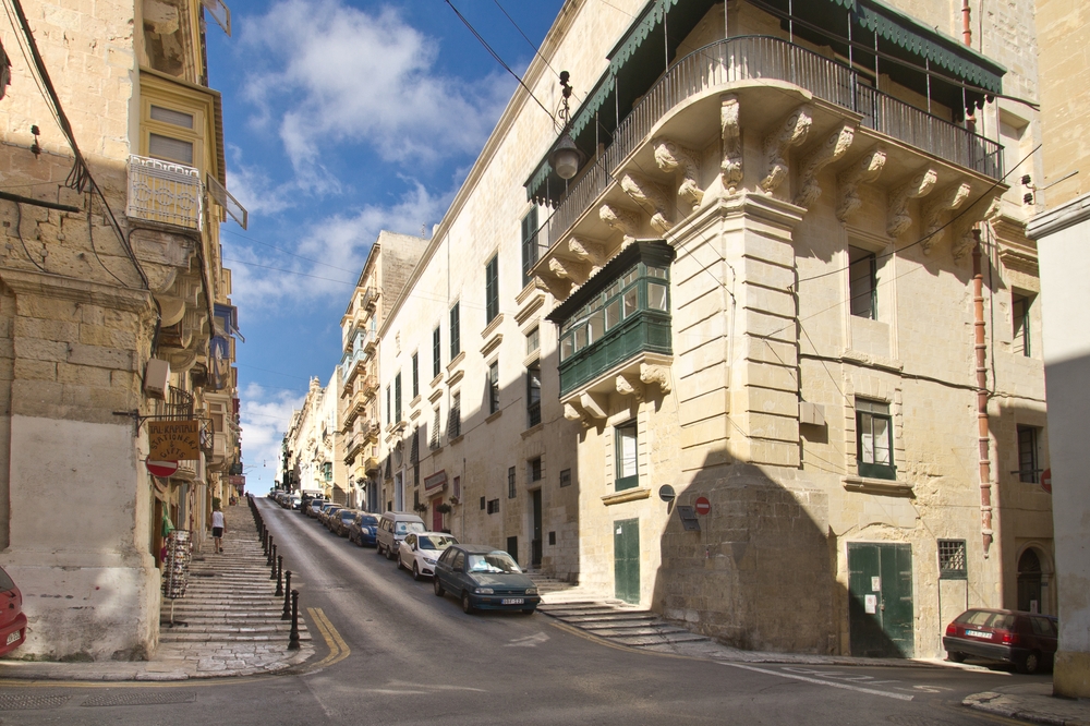 Straße in Malta, Valetta