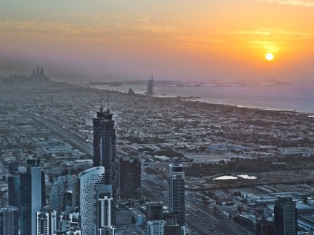 Dubai Sonnenuntergang Burj Khalifa