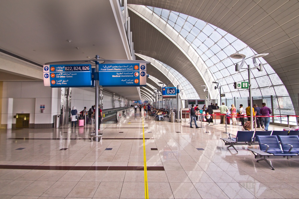 Abflug Gate Dubai Airport DXB Emirates A380
