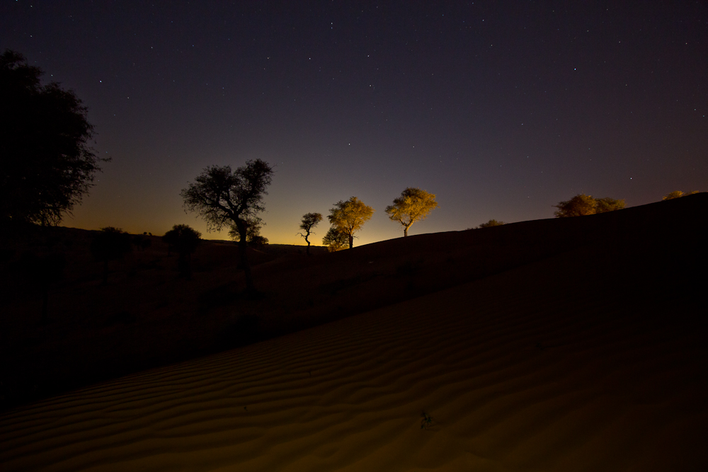 Nachtfoto Langzeitbelichtung Sterne Ras Al Khaimah