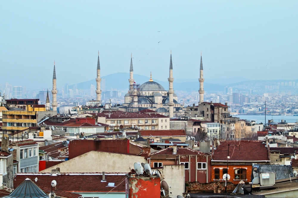 Blaue Moschee Sonnenuntergang Bosporus