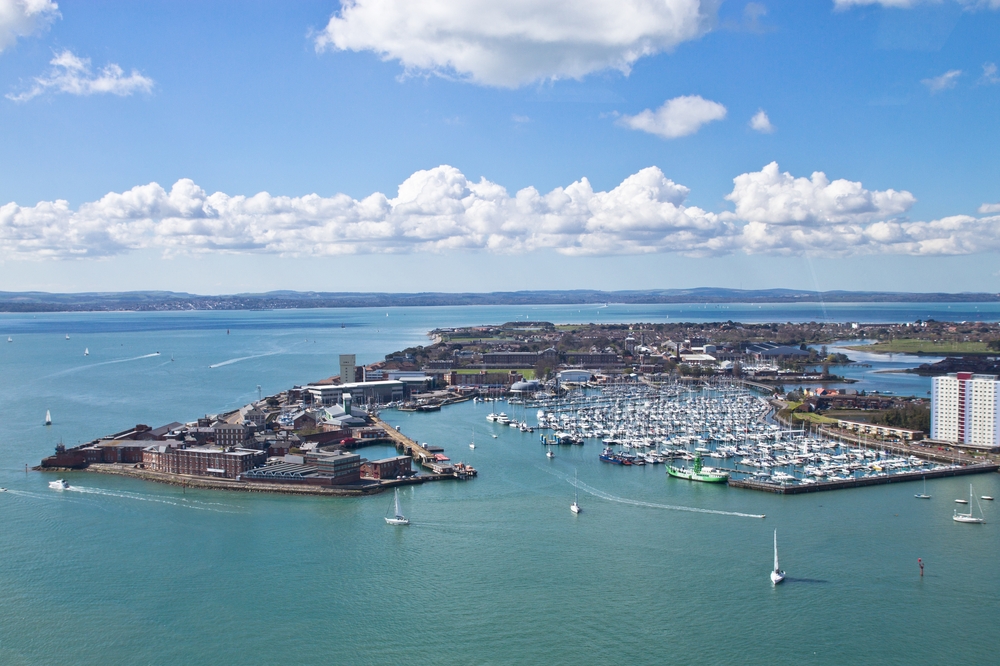 View Isle of Wight from Spinnaker Tower Portsmouth