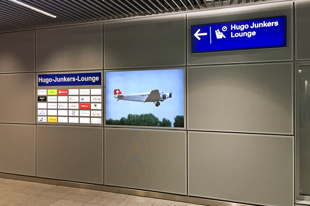 Eingang  Hugo Junkers Lounge Flughafen Düsseldorf
