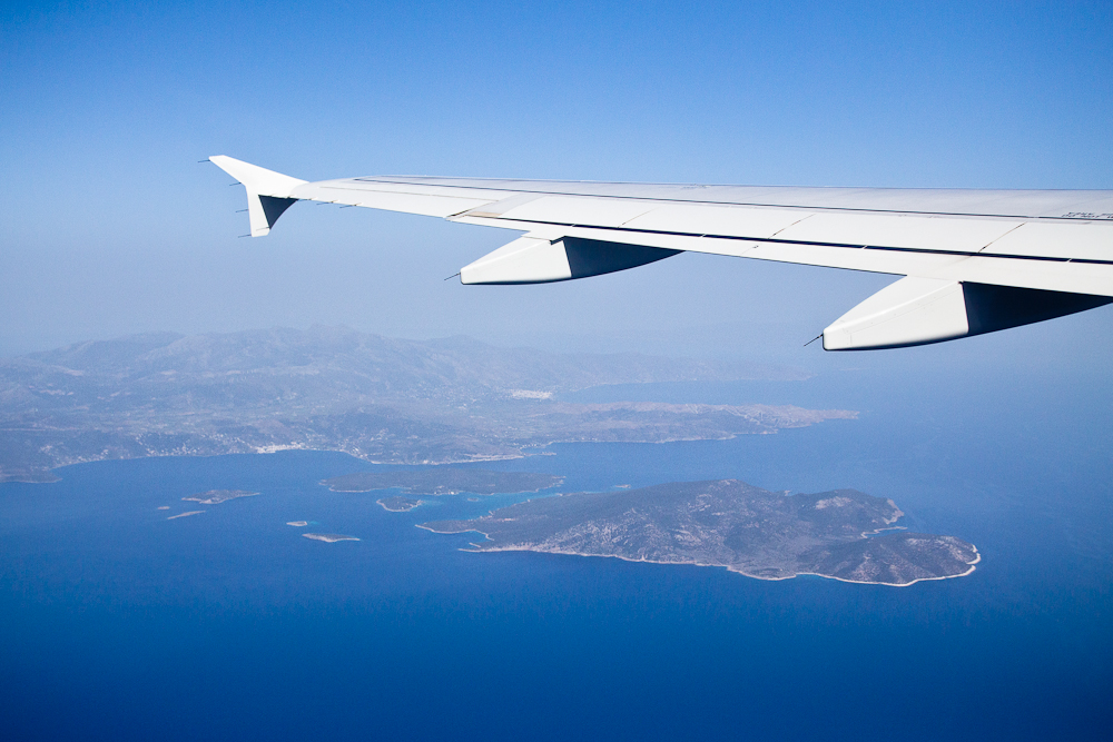 Aegean Airlines Mittelmeer Flügel Griechische Insel
